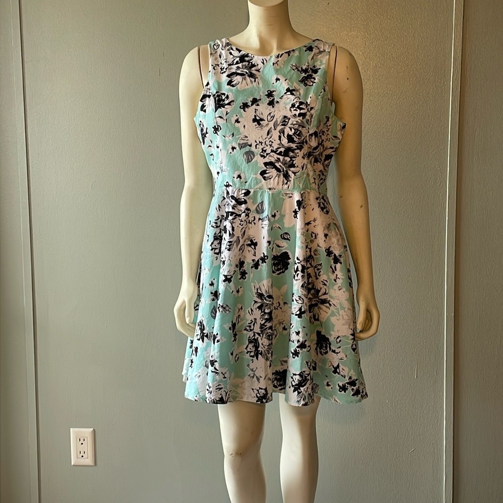 Bailey blue, floral, mini dress.